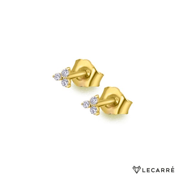 PENDIENTES TRINITY ORO DIAMANTES
