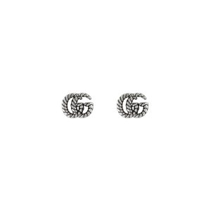 Pendientes GG Marmont de plata envejecida