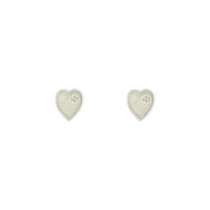 Pendientes Gucci Heart de plata y esmalte con detalle de corazón
