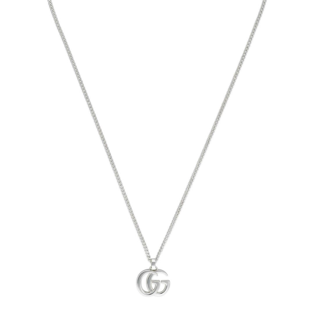 GG Marmont necklace with gourmette chain in sterling silver