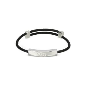 Gucci Tag bracelet in sterling silver and leather