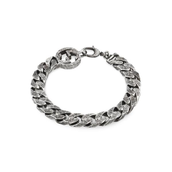 Pulsera Gucci Interlocking de plata envejecida