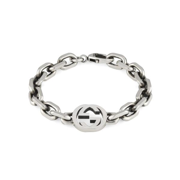 Pulsera Gucci Interlocking de plata envejecida