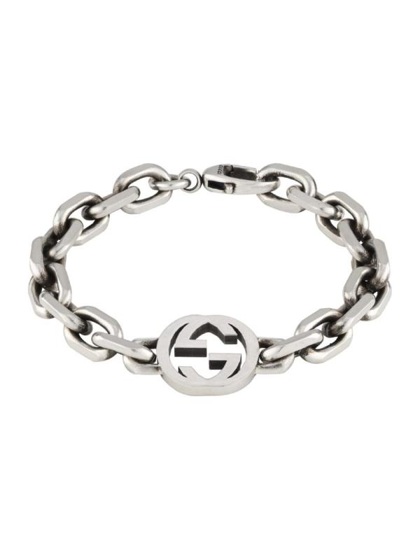Pulsera Gucci Interlocking de plata envejecida - Imagen 3