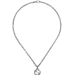 Collar Gucci Interlocking de plata envejecida